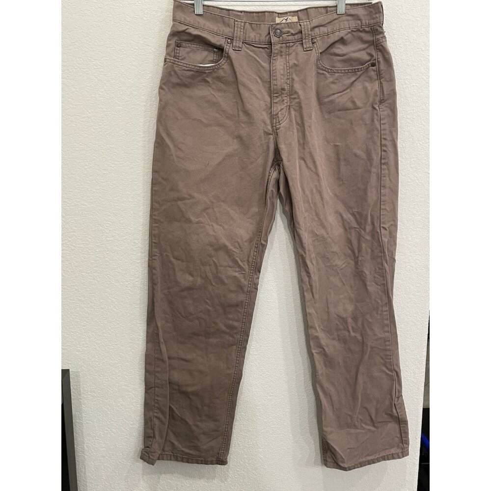 Men's Brown‎ Carpenter Pants 36x32 Straight Leg Outdoor Work Blue Mountain